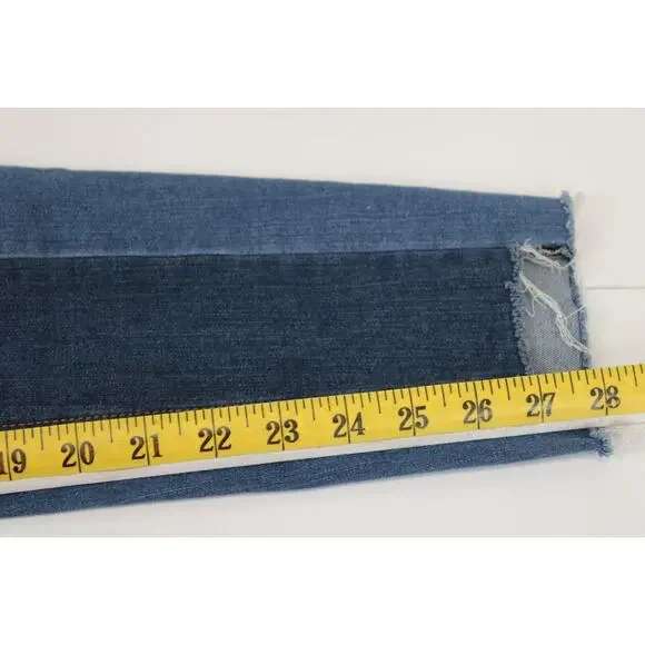 For The Republic Two Tone Denim Ankle Jeans Raw Hem Women 10 / 29 Blue Pants - Picture 6 of 10